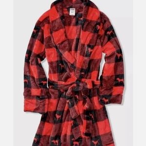 PINK Victoria's Secret Dog Plaid Robe